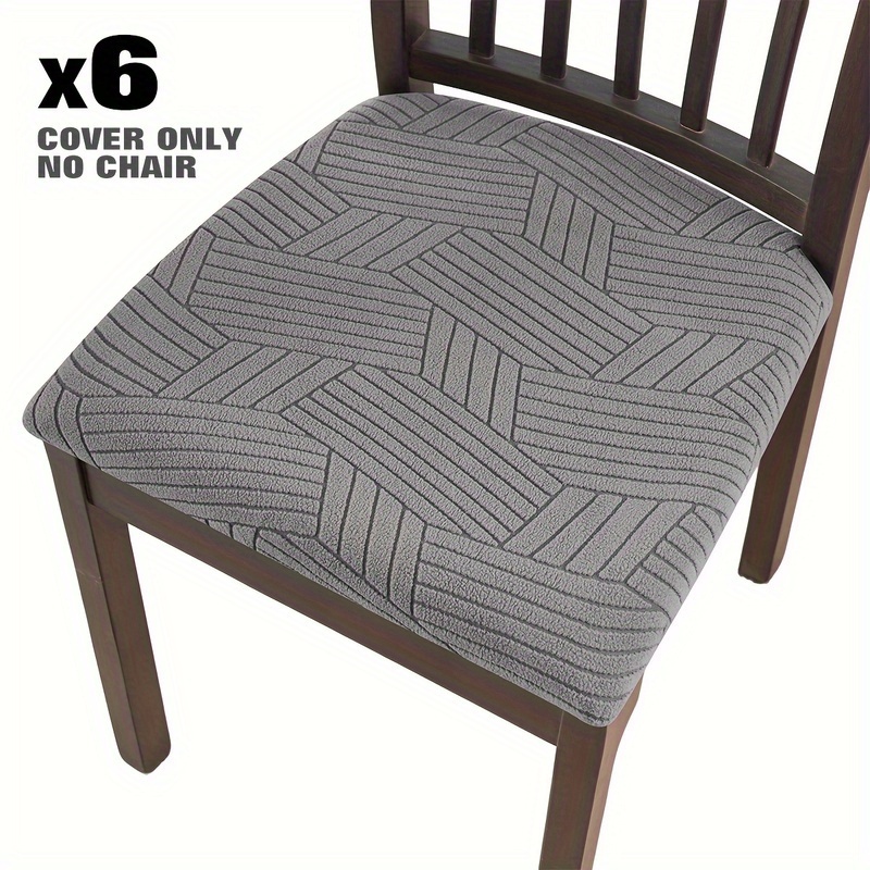 TEMU 4/6pcs Stretch Jacquard Fabric Strap Seat Covers For Hotel And Home Use, Chair And Stool Seat Covers