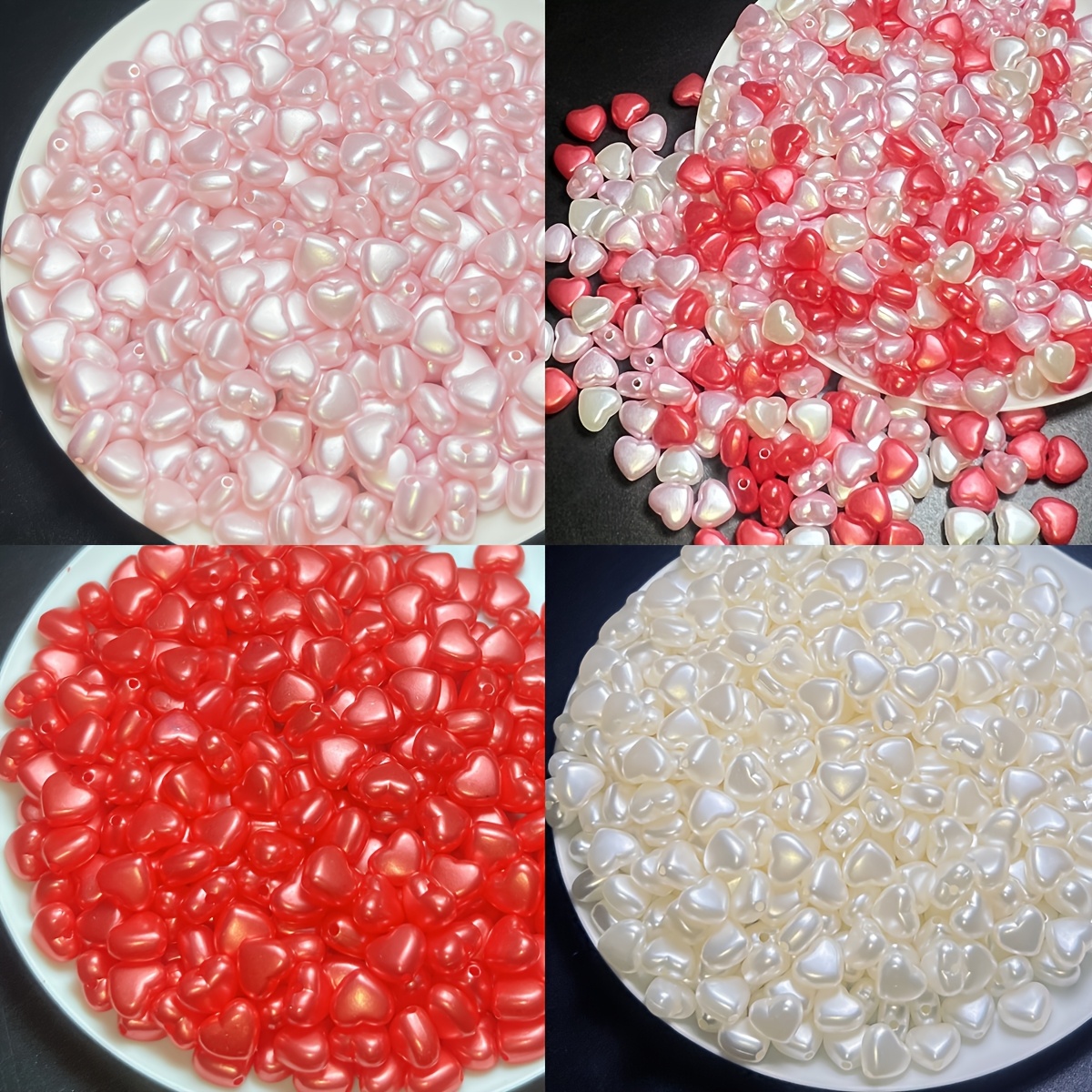 

50pcs Perles en Acrylique en de Cœur de Pêche de 8mm, Couleurs de la Saint-Valentin, Perles d'Espacement Lâches pour Chaîne de Téléphone Portable, Créez une Chaîne de Téléphone Portable pour Femme