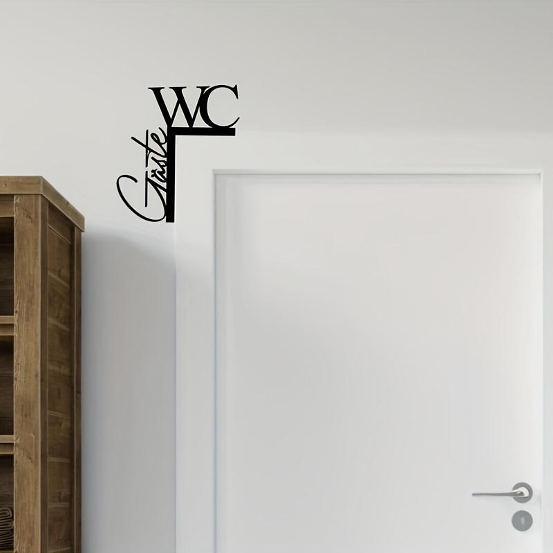 E-shop Minimalistische WC-Schildbuchstaben, WC-Dekor-Schild, Badezimmer; Waschraum; Gäste für den Heimgebrauch, WC-Tür-Dekor-Schild,