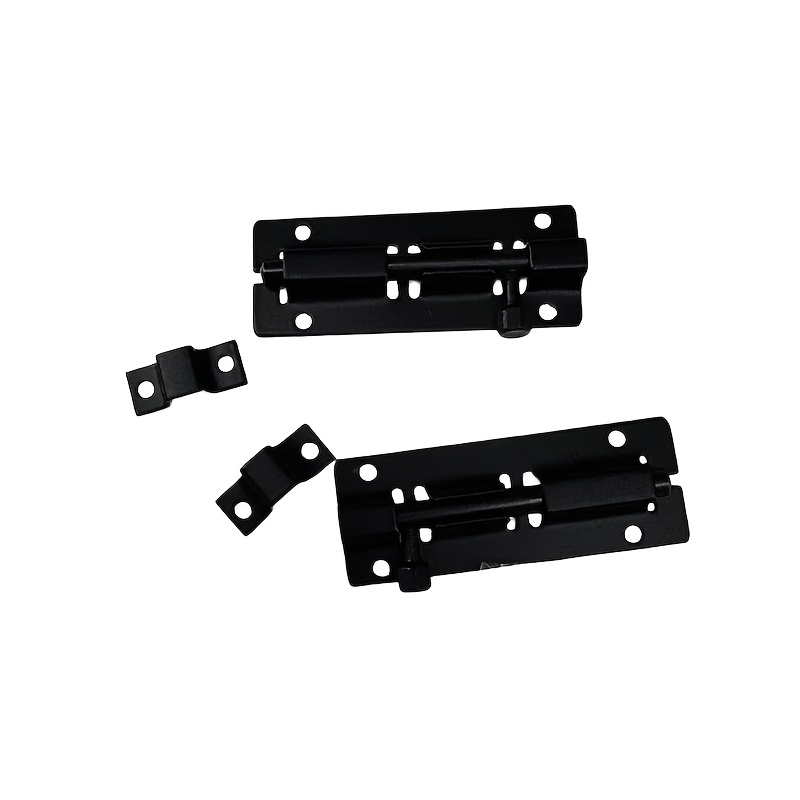E-shop 2 Stück Mehrzweck-Edelstahlschrauben - Mattschwarzer Metall-Schieberiegel mit Montageschrauben, geeignet für Jalousien, Türverlängerungen,
