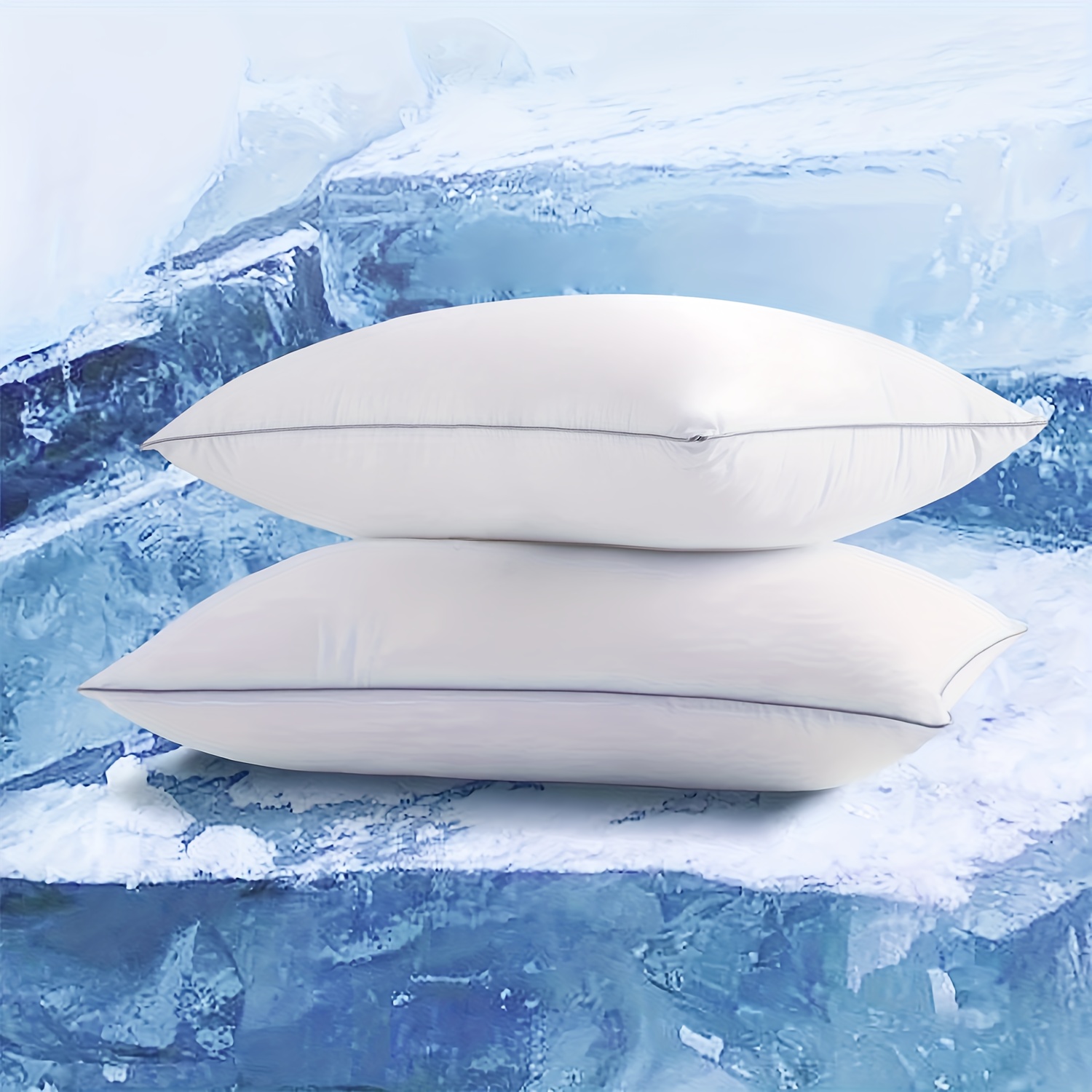 

Bed Pillows For Sleeping 2 Pack, King Size Cooling Pillows Set Of 2, Top-end Ultra Cooling Microfiber Cover For All Sleepers, White