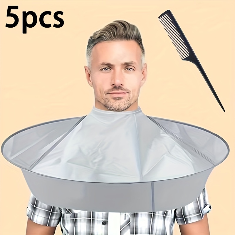 Adjustable Foldable Barber Shawl Cape with Black Comb for Men and Women, Multiple Pack Options