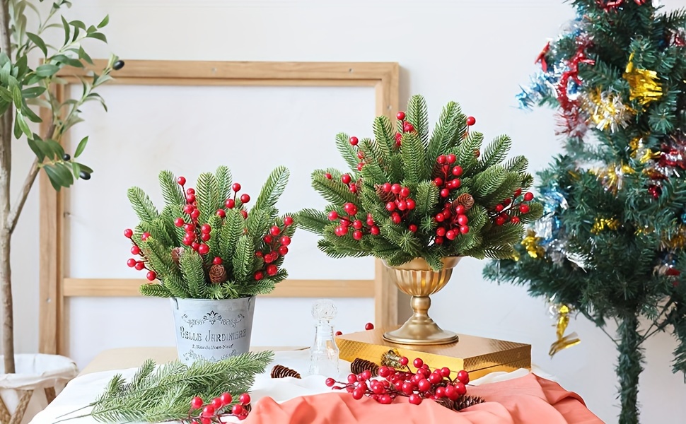 12 Künstliche Tannenzweige, Je 45 Cm – Perfekt Für Weihnachtsdeko & Basteln