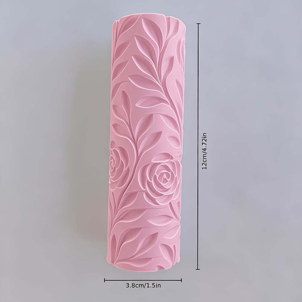 TEMU Grape Rose Texture Embossing Roller, Made Of Plastic Material, Seamless Embossing, Compatible With Polymer Clay/soft Clay/resin, Essential Tool