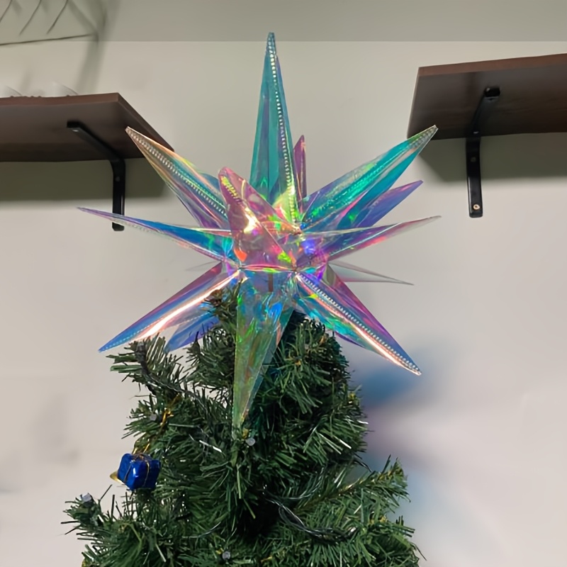 Image of Colorful Star Hanging Star Light (lamp Shade Ornament), 3d Christmas Tree Topper Star Decoration, Suitable For Festival, Wedding, Birthday, Porch, Party And Holiday Decor