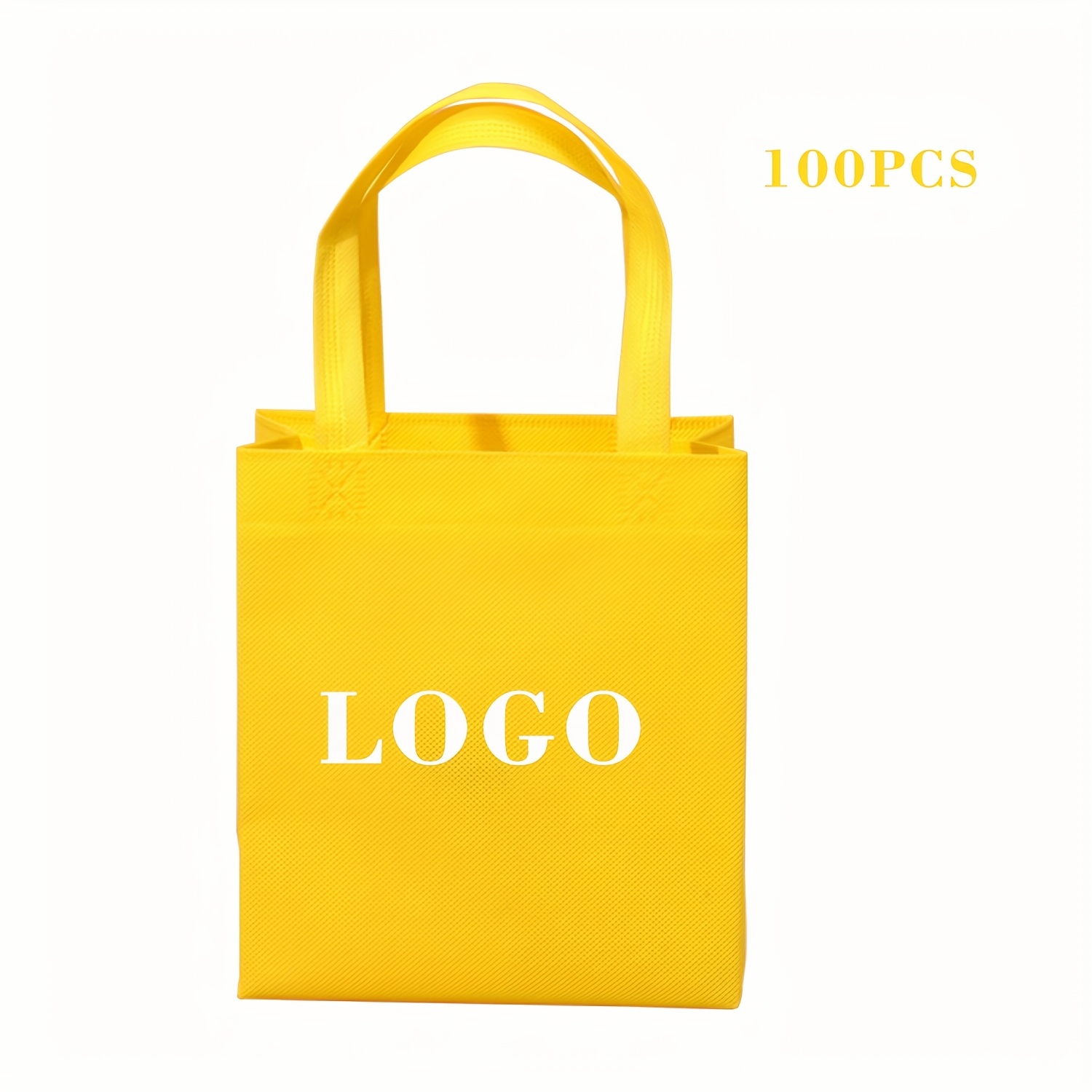 Custom 100pcs Tote Bag with Logo Text Heat Transfer