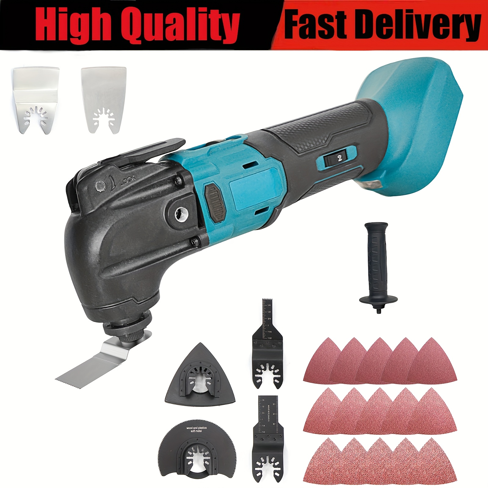 Image of 20000rpm Cordless Oscillating Multi-tool With 21pcs Accessories, Swinging Shovel Compatible With Makita 18v Battery (no Battery), 6 Speed Sander, Up To 20000rpm Ideal For For Sanding & Grinding