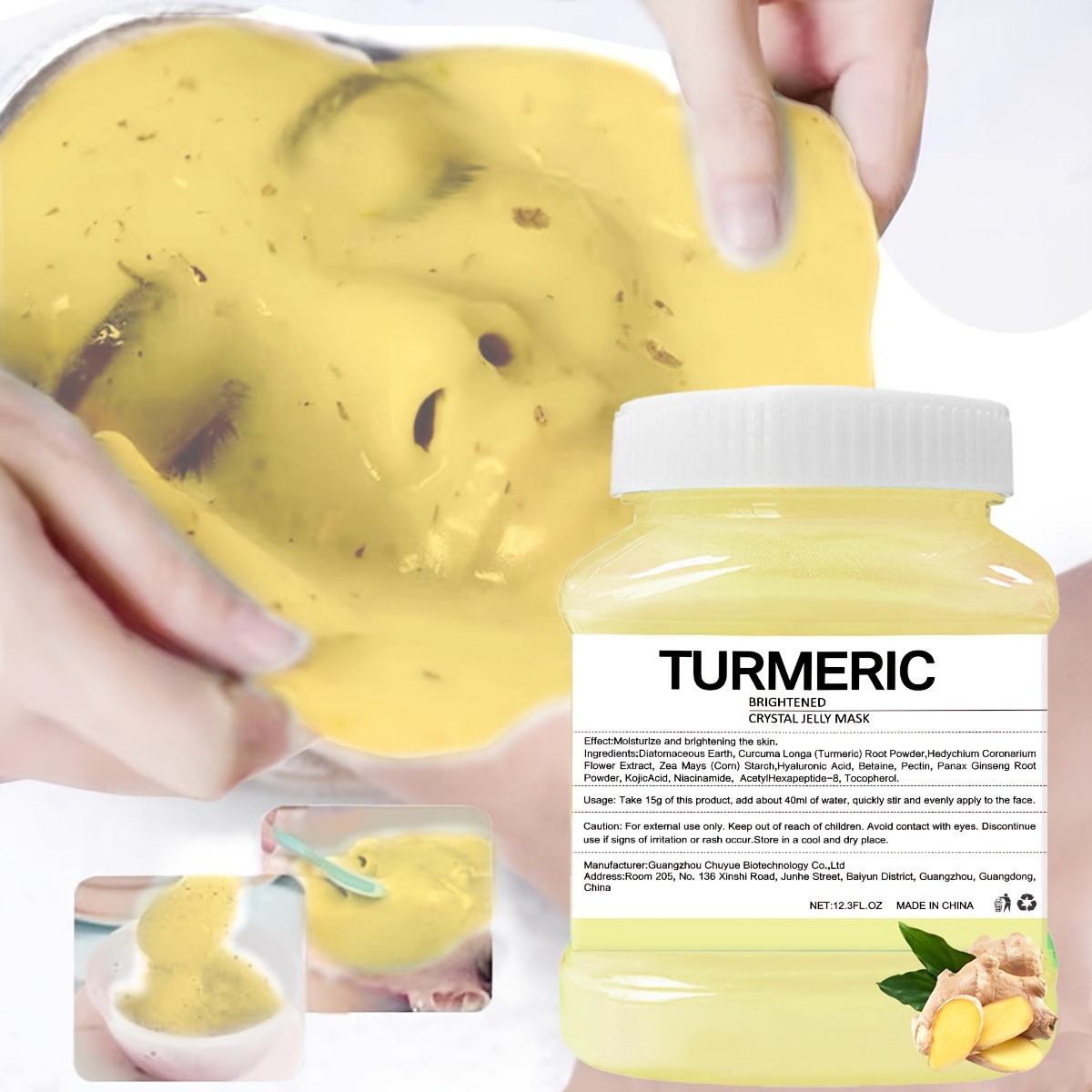 

12.3fl.oz Turmeric Jelly Face Mask For Facial Skin Care, Natural Gel Hydro Face Masks, Peel Off Hydro Jelly Mask, Moisturizing, Brightening Peel-off Gel Mask For All Skin Types