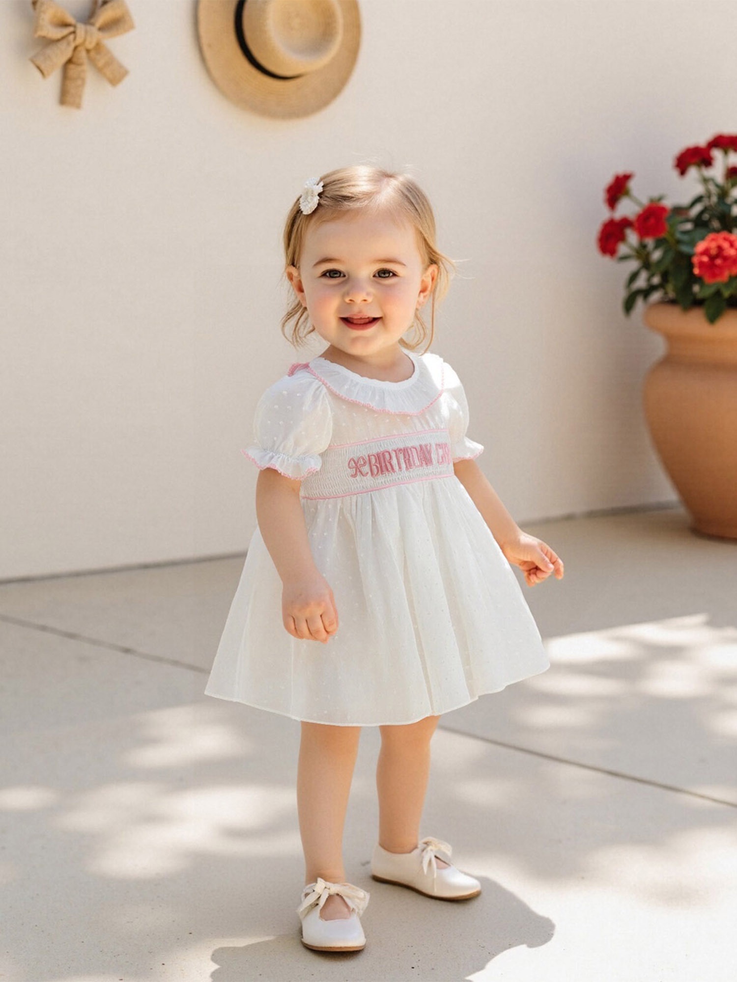 blue dress for baby girl Pixie Smocked Dress Raspberry Gelato – Cake For Dinner main image 0