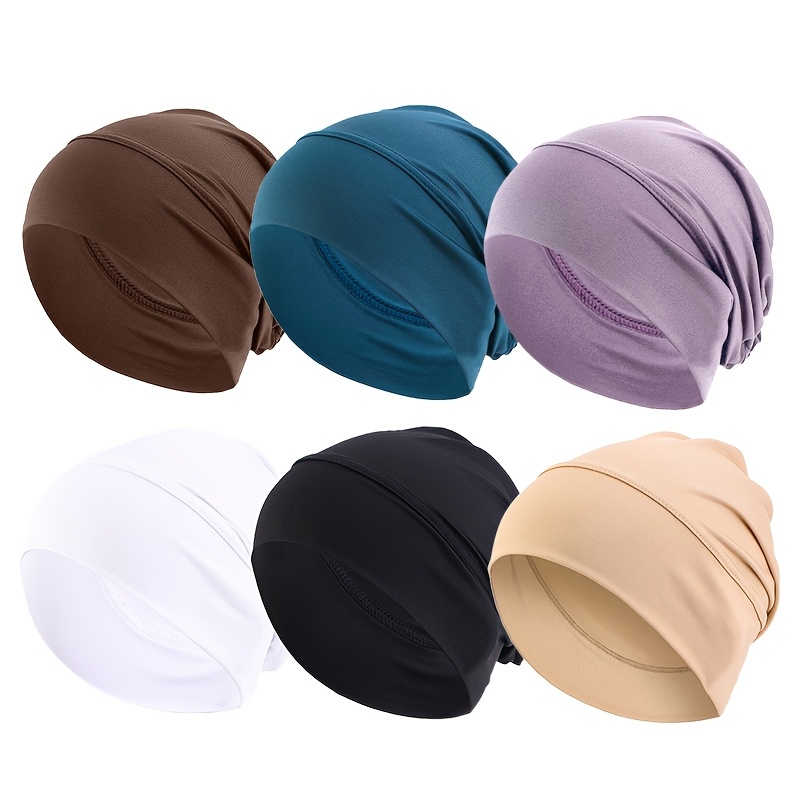 6pcs Set Muslim Undercap and Headscarf Caps