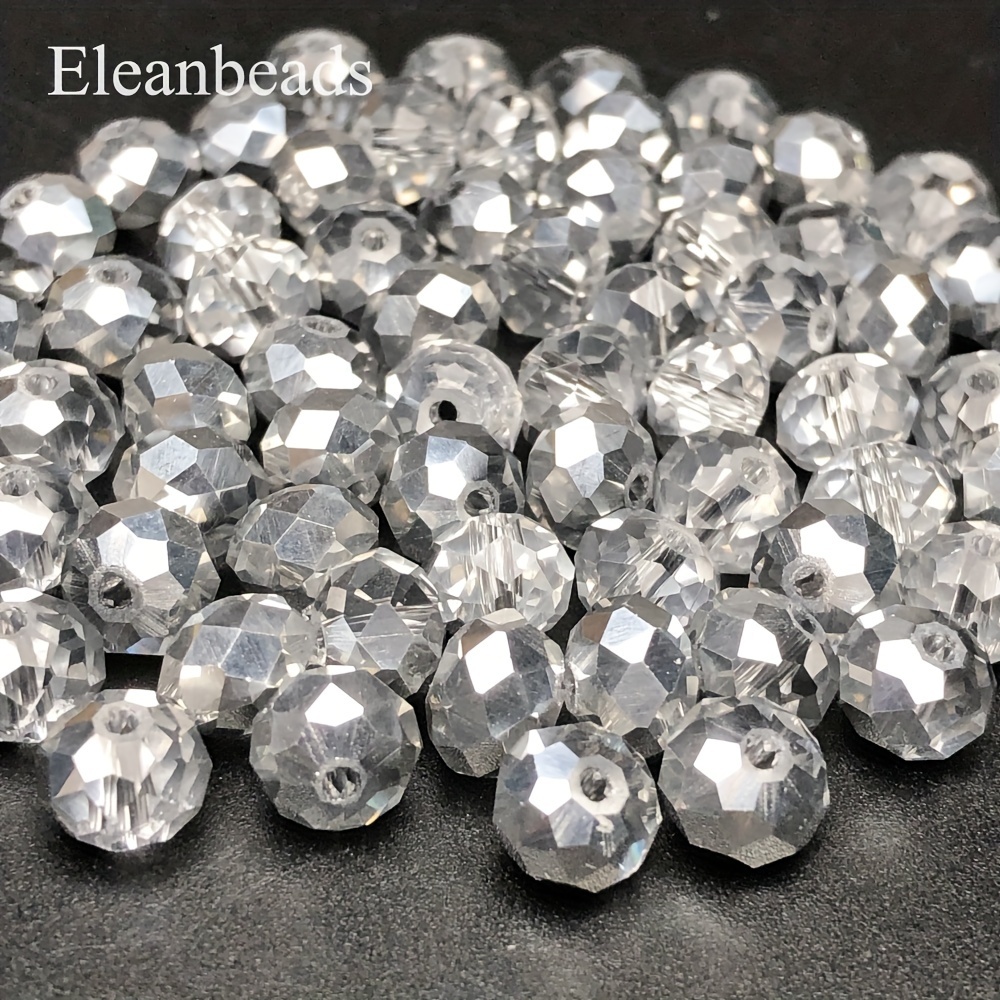 

[top-] Eleanbeads Ab Silvery , 4/6/8mm For Diy Bracelet & Jewelry Making