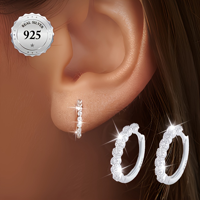 

Boucles d'Oreilles Élégantes en Argent S925 avec , Hypoallergéniques, Parfaites pour les Fêtes, et Cadeaux - Noël, Halloween, Thanksgiving