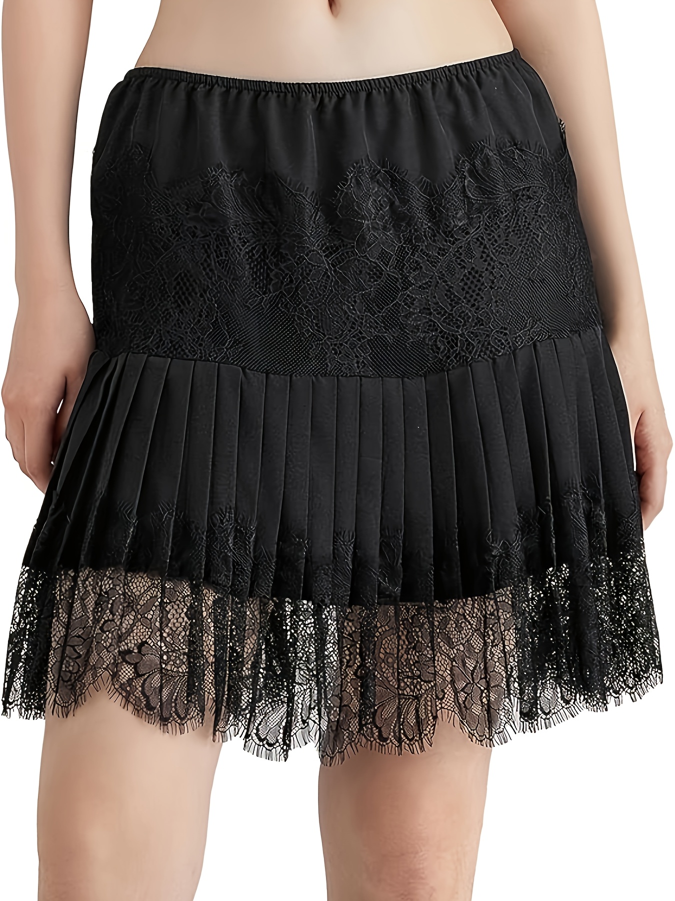 Treat ürself lace tape pleats mini skirt Treat ürself lace tape pleats mini skirt lace slip skirt sold on