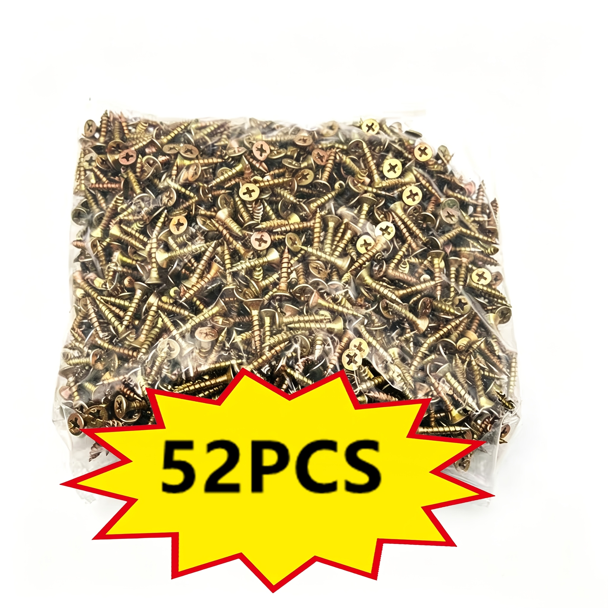 TEMU High-hardness Industrial Wood Screws, Self-tapping Screws, Flat-head Cross-head Screws
