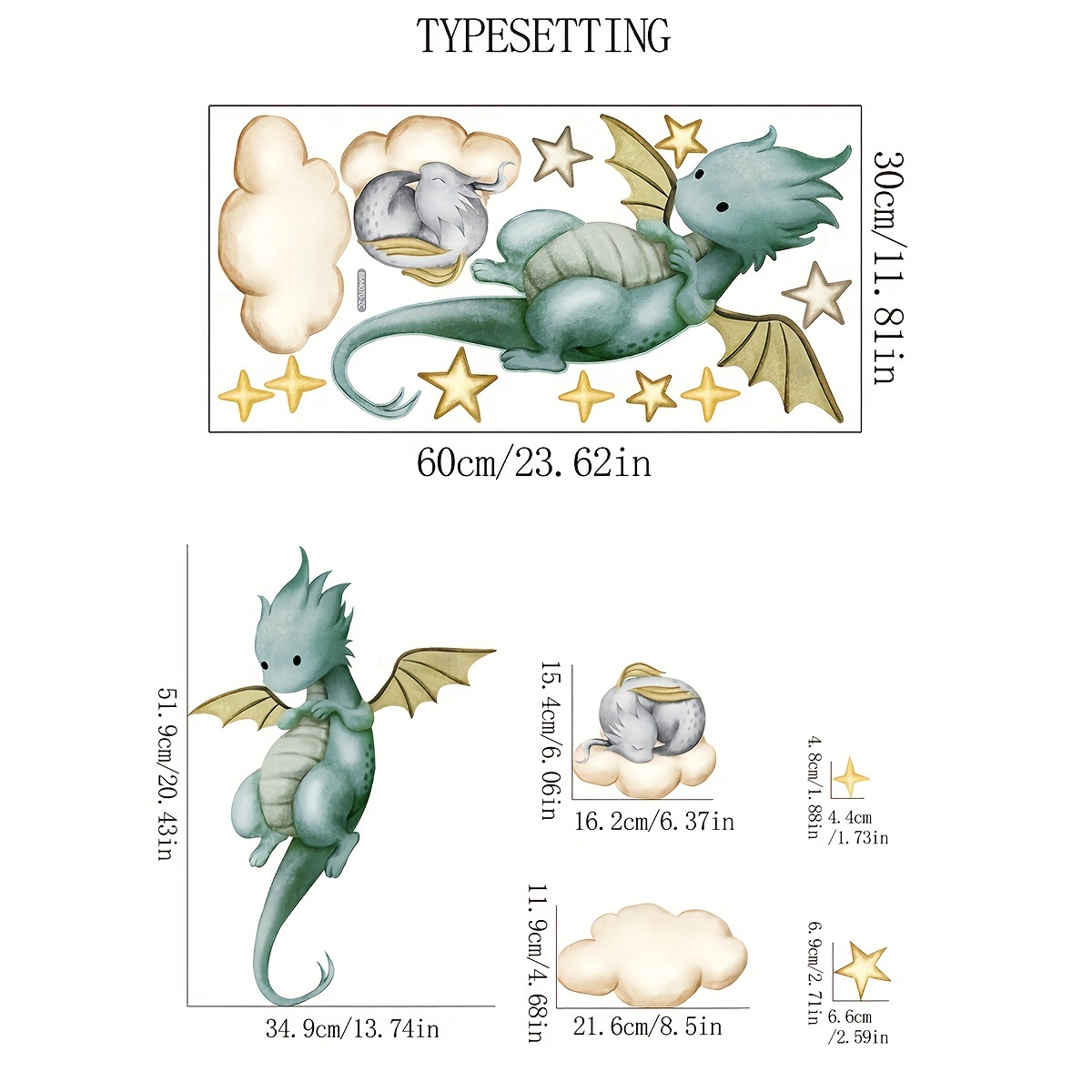 Image of A Dinosaur Star Background Wall Sticker Living Room Bedroom Room Decoration Wall Sticker Self-adhesive Removable Wall Sticker Painting (bm4070-zc)