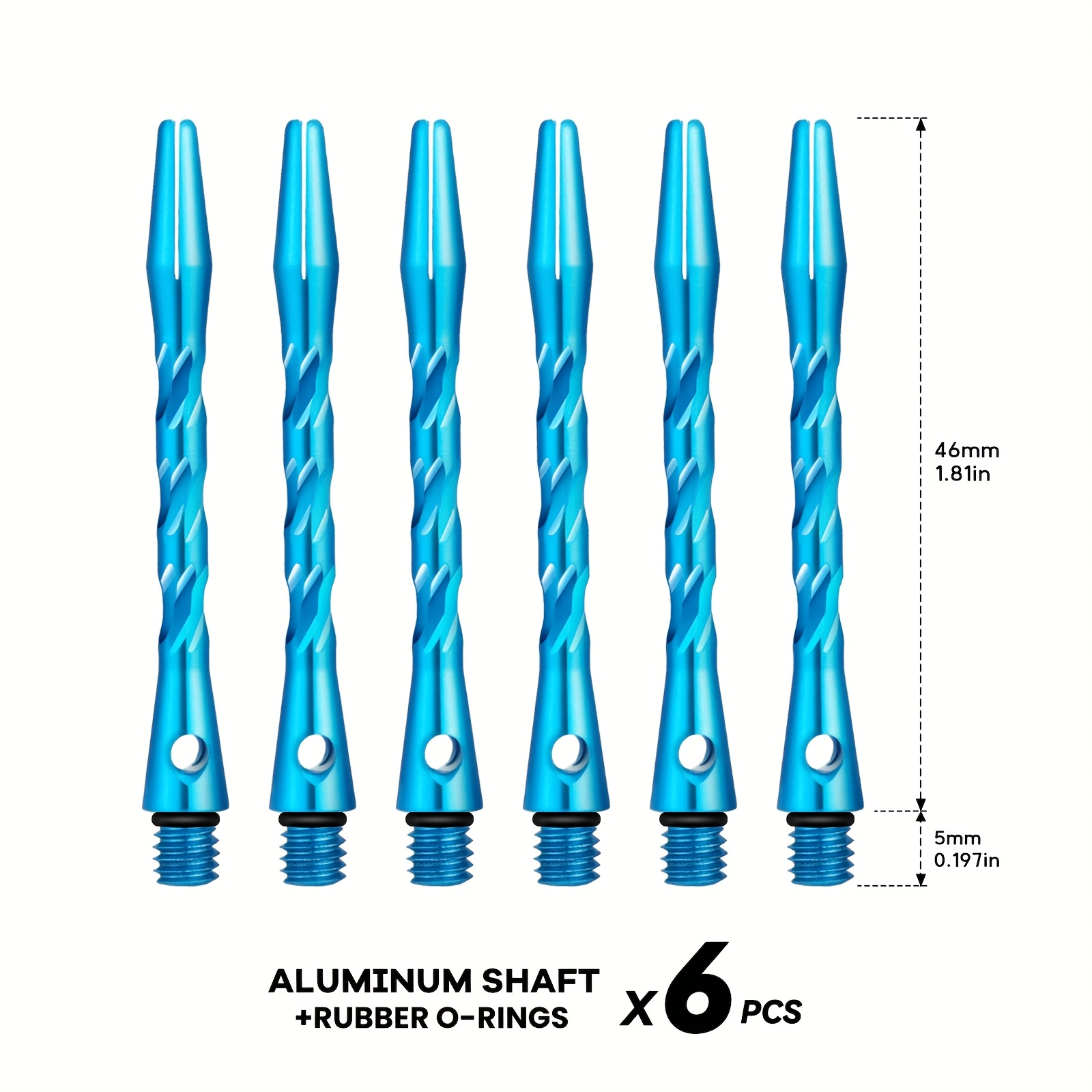 Set of Professional Dart Additions with 6 Multicolored Aluminum Shafts