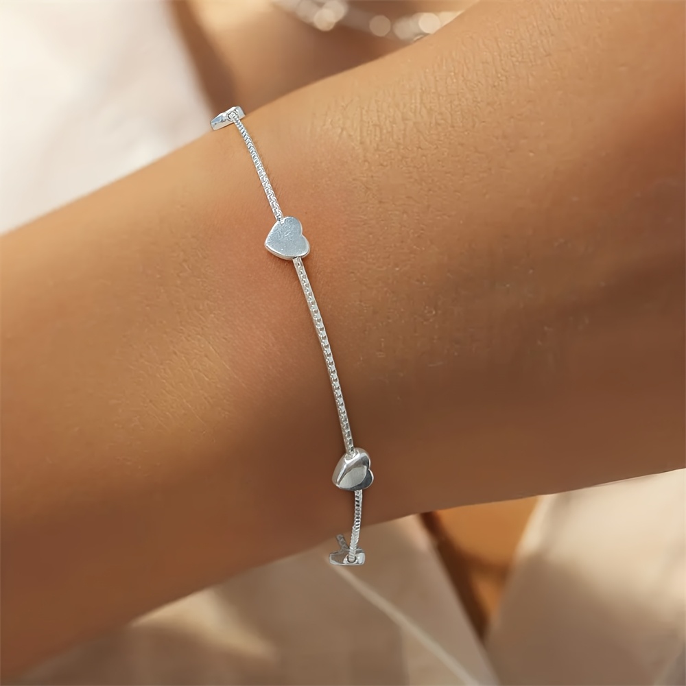 925 Silver Heart Women's Bracelet