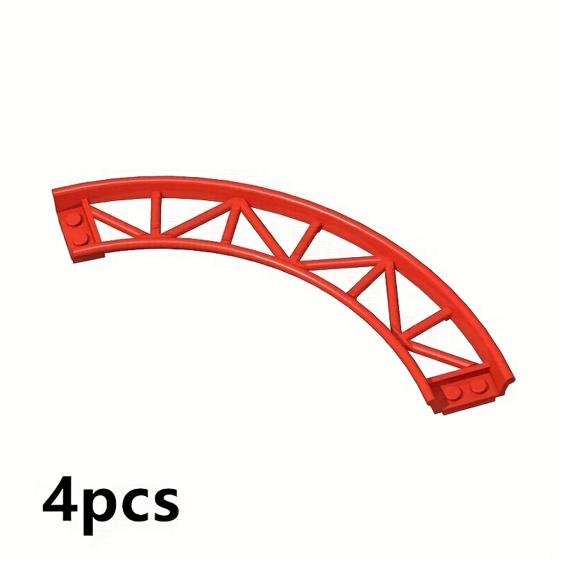 Image of 2set/4pcs City Building Block Track Rail Bow Slope Shaft Edges Straight Curved Track Brick Toy Compatible 25061 26559 26560