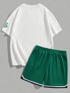 herr basket träning löparsuit, basket kortärmad t-shirt och 24 shorts set