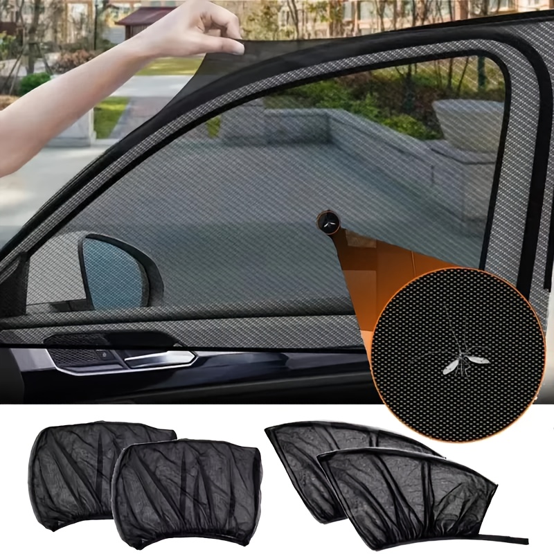 Image of 2/4pcs Car Window Net Car With The Whole Car Anti-mosquito Insect Ventilation Breathable Shading Cooling Car Door Screen Window, Car Visor Side Gear