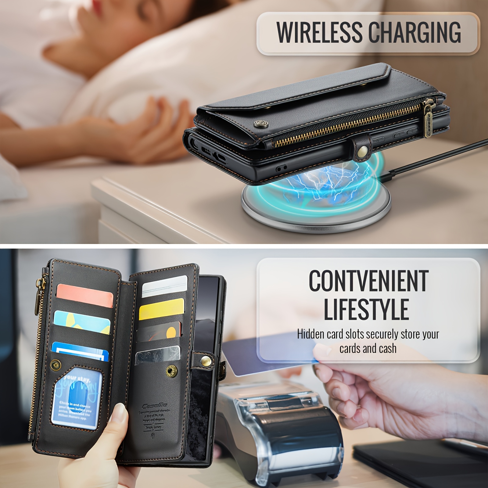 Cinturino Per Telefono Con Custodia Con Cerniera, Cinturino Clip And Go Strap Per Telefono Stringa Per Telefono A Tracolla Con Custodia A Portafoglio Con Cerniera