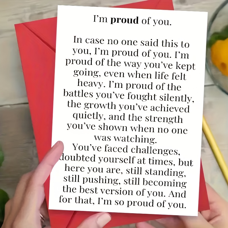   of you encouragement card with envelope   birthdays holidays and special occasions inspirational message for   lovers   daughters mothers fathers etc birthday card motivational card paper card