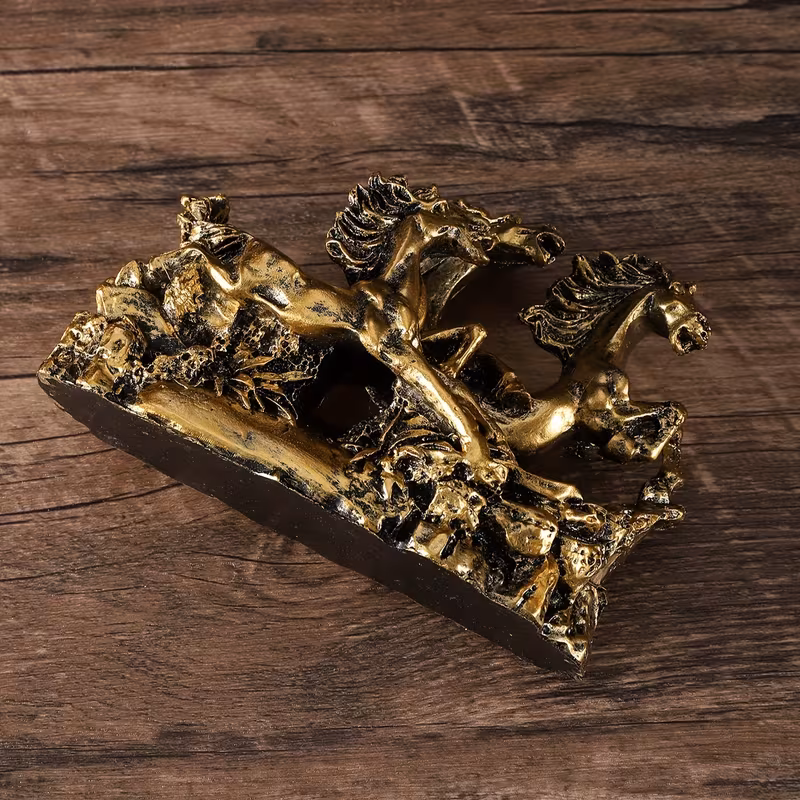 a decorative resin piece featuring three magnificent horses Product details 6
