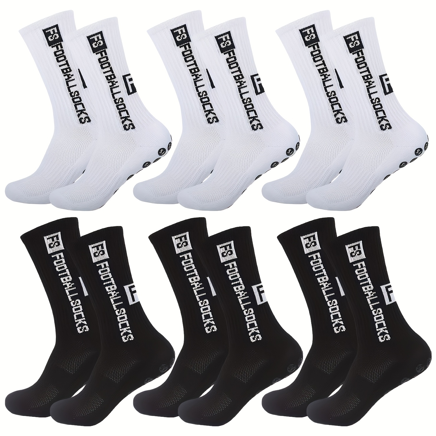 Image of 6pcs Unisex High Quality Non-slip Gripper Socks, Breathable Comfortable Fabric Elastic Wear Resistant For Sports Such As Cycling Running Hiking Fitness And Daily