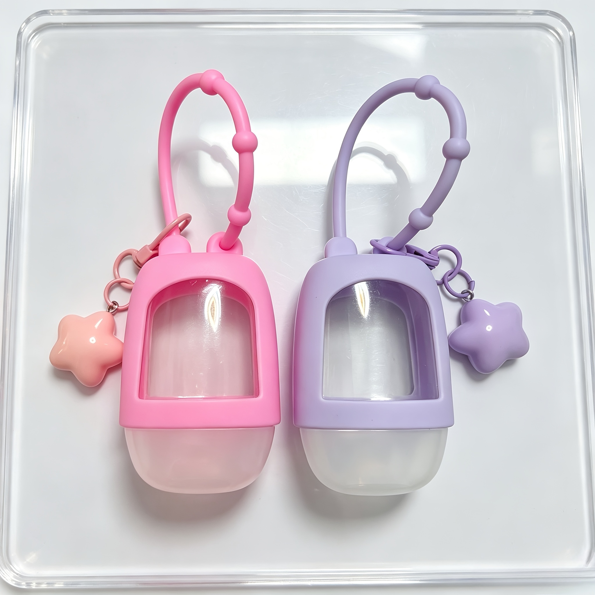 TEMU 2 flacons de poudre violet Dopamine [Flacons rechargeables] avec couvercles, flacons de désinfectant pour portables et non parfumés avec