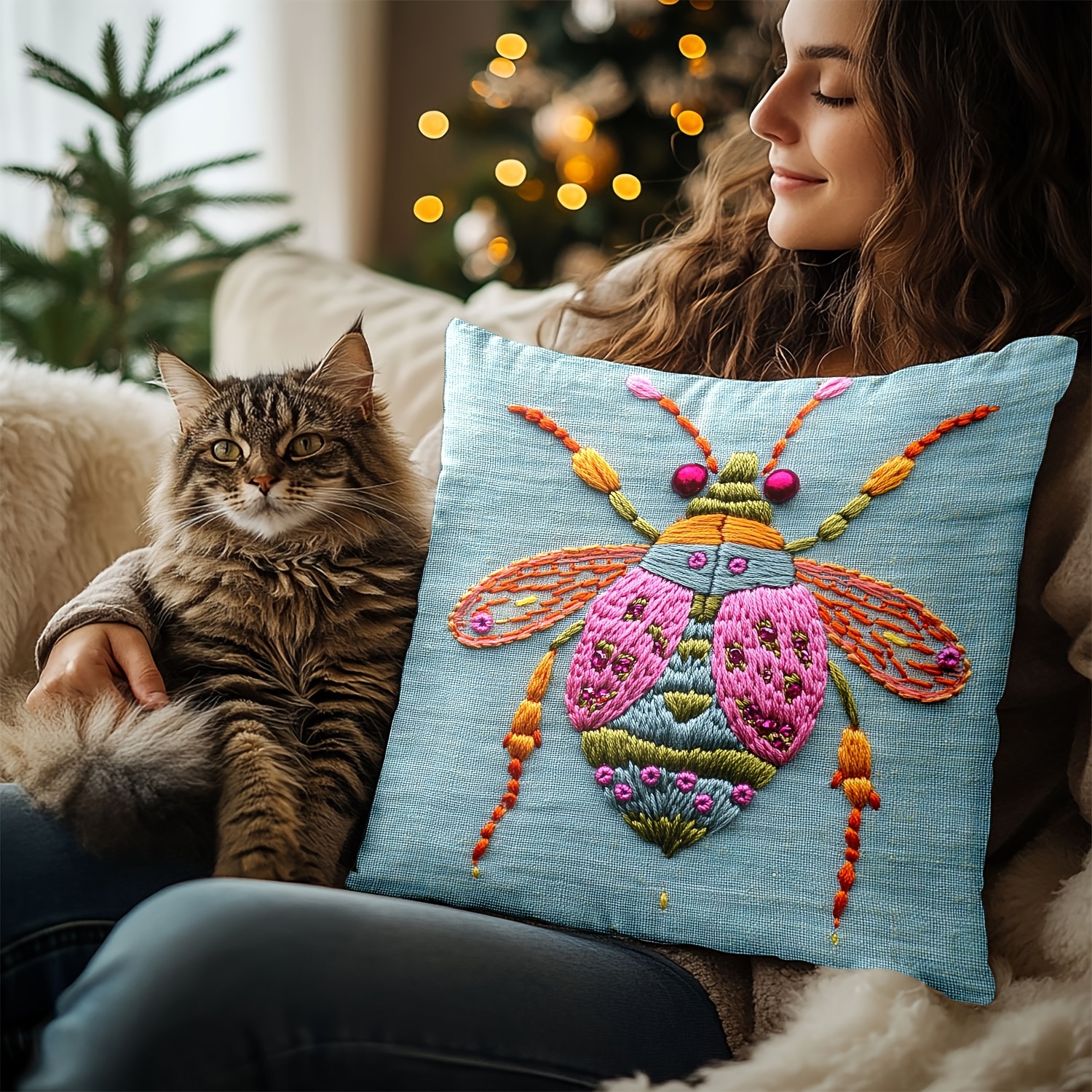 

Modern Pillow Cover, 18x18 Inch, Two-side Insect Pattern Print, Zip Closure, Bedroom, Sofa, Living Room - Ideal Birthday Gift (pillow Not Included), No Pillow, Mjcx97