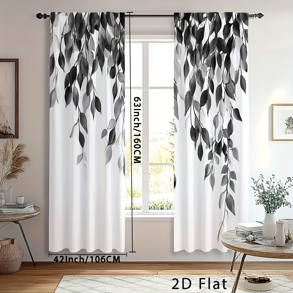 TEMU 2pcs, Pattern Curtain, Patio Curtains, Lightweight Curtains, 108 Inch Curtains, Thin Blackout Curtains, Window Drapes For Living Room,