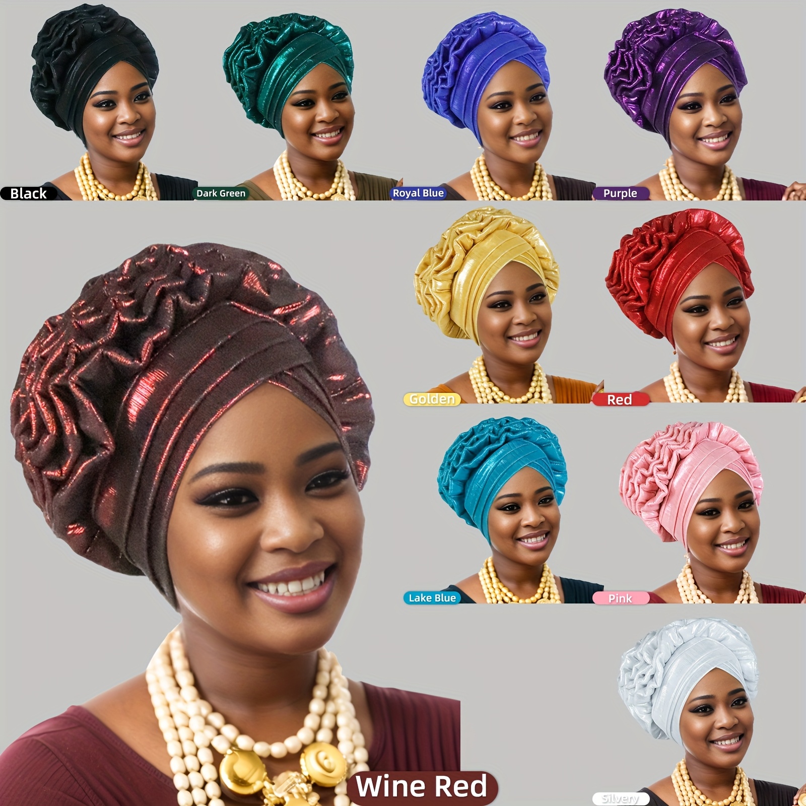 

Élégant Turban Traditionnel Africain Musulman - Bonnet Turban en Polyester Vibrant & avec Design Floral, Ajustement Élastique pour le Port & les , Nettoyage à ou à Sec Uniquement, Foulard