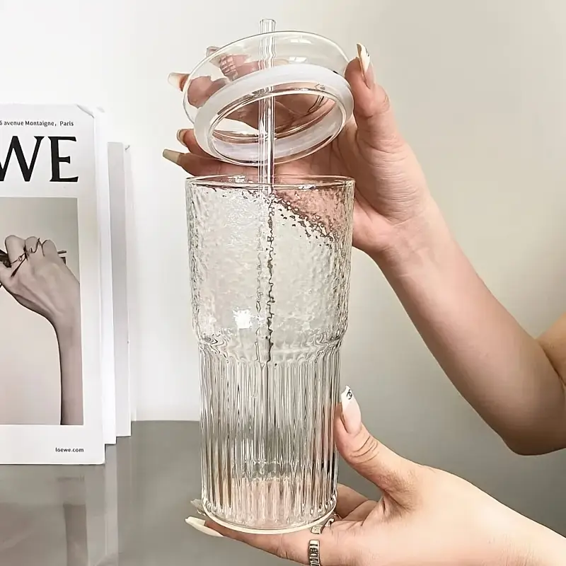 2 pack glass tumbler set with lids and straws 650ml leakproof reusable transparent drinkware for iced coffee smoothies ideal for office camping home use gift friendly Product details 3