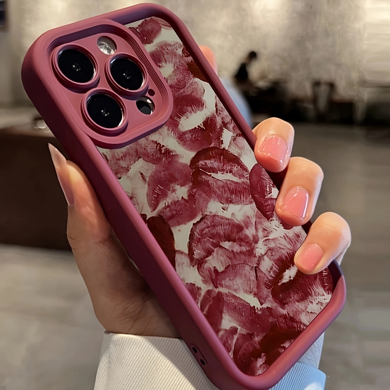 1pc Burgundy Lipstick Embossed TPU Soft Drop Protection Waterproof Phone Case for iPhone16/ 11/ 12/ 13/ 14/ 15/ 15pro/ 15 Plus/ 15 Promax/ 7plus/ 8plus/ X/ Xs Max/ Xr/ 11pro/ 12pro/ 13pro/ 14pro/ 12mini/ 13mini/ 11promax/ 12promax/ 13promax/ 14promax/ 14plus/ 6/ 6s/ 6plus/ 7/ 8/ 16 Pro/ 16plus/ - Image 5