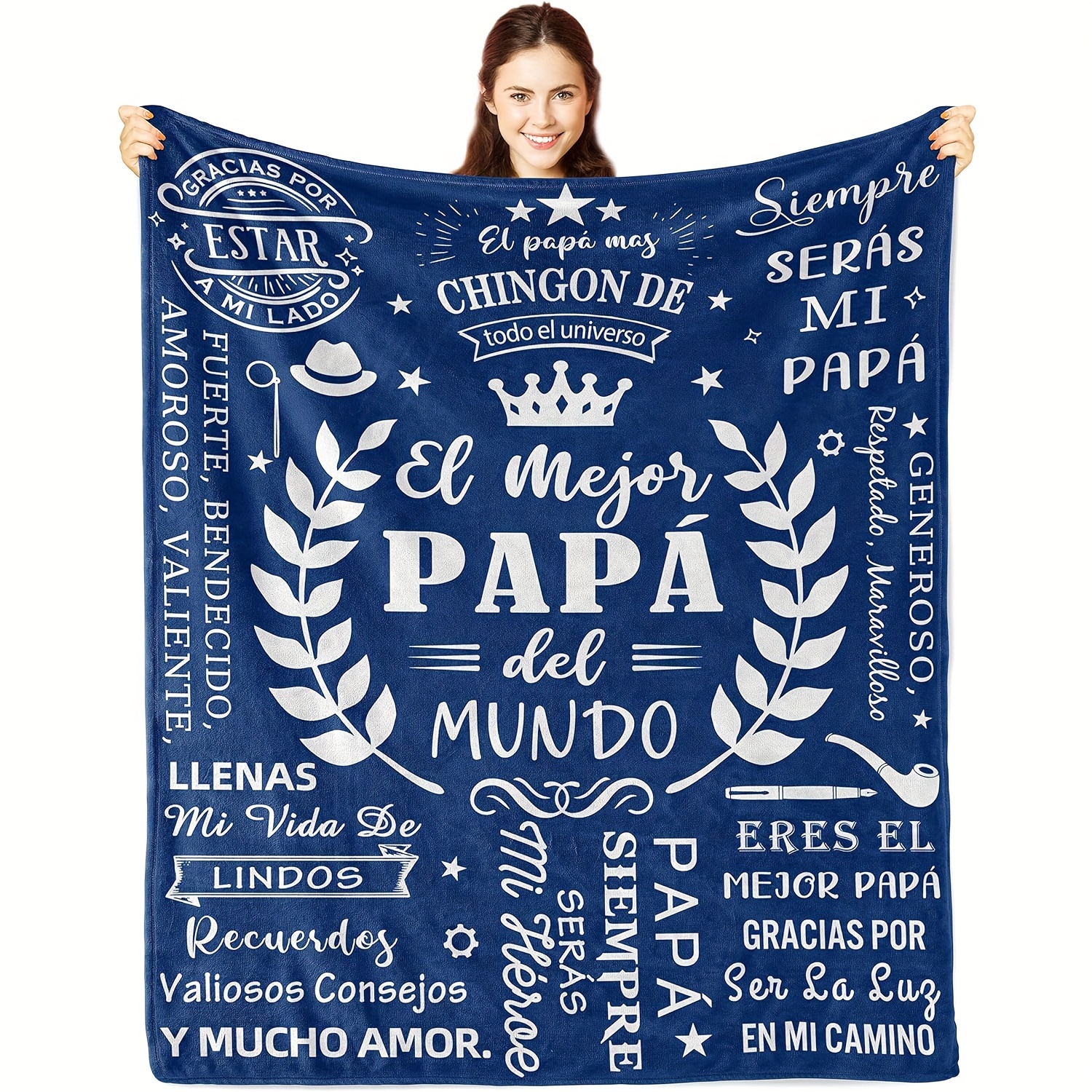 

Vintage-style Father's Day Tribute Throw Blanket - Knitted Polyester Flannel, Sentimental Dad-themed Phrases, All-season Comfort, Soft Touch - Ideal Gift For Dad