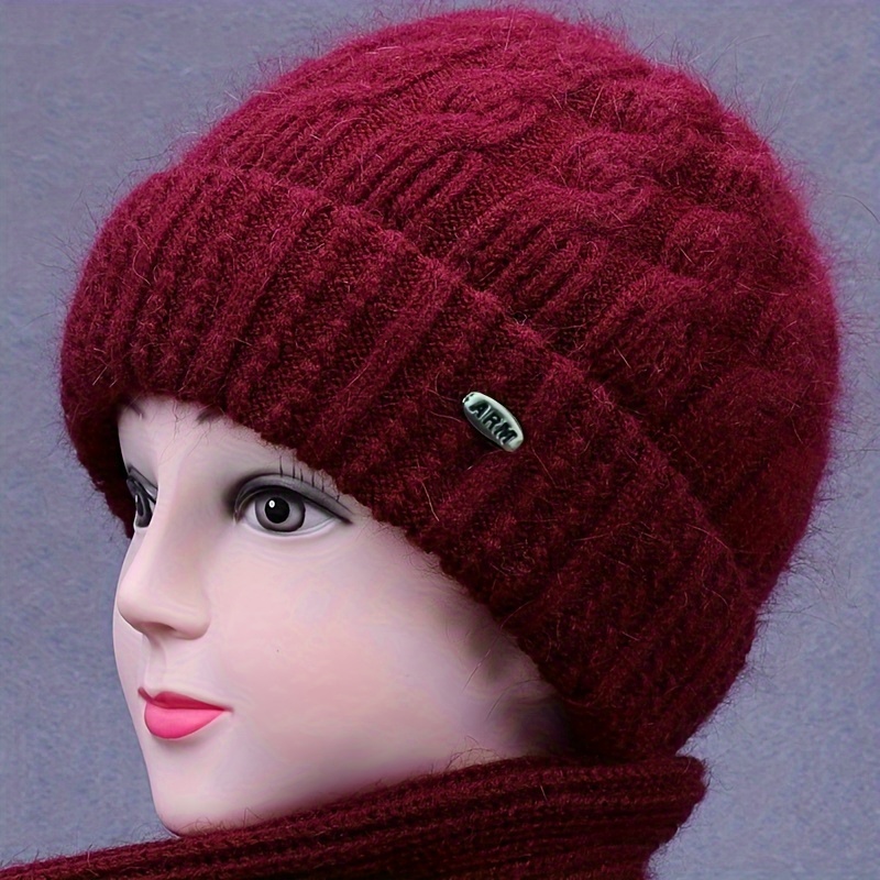 

Fleece-lined Knit Beanie For - , Hat Ear , For Grandmothers & Middle-aged