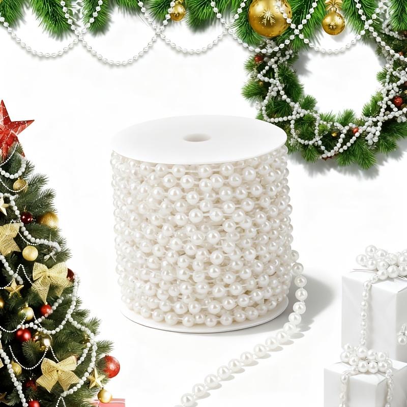 Artificial Pearl Garland For Christmas, Weddings, And Parties, Measuring 25 Yards In Length