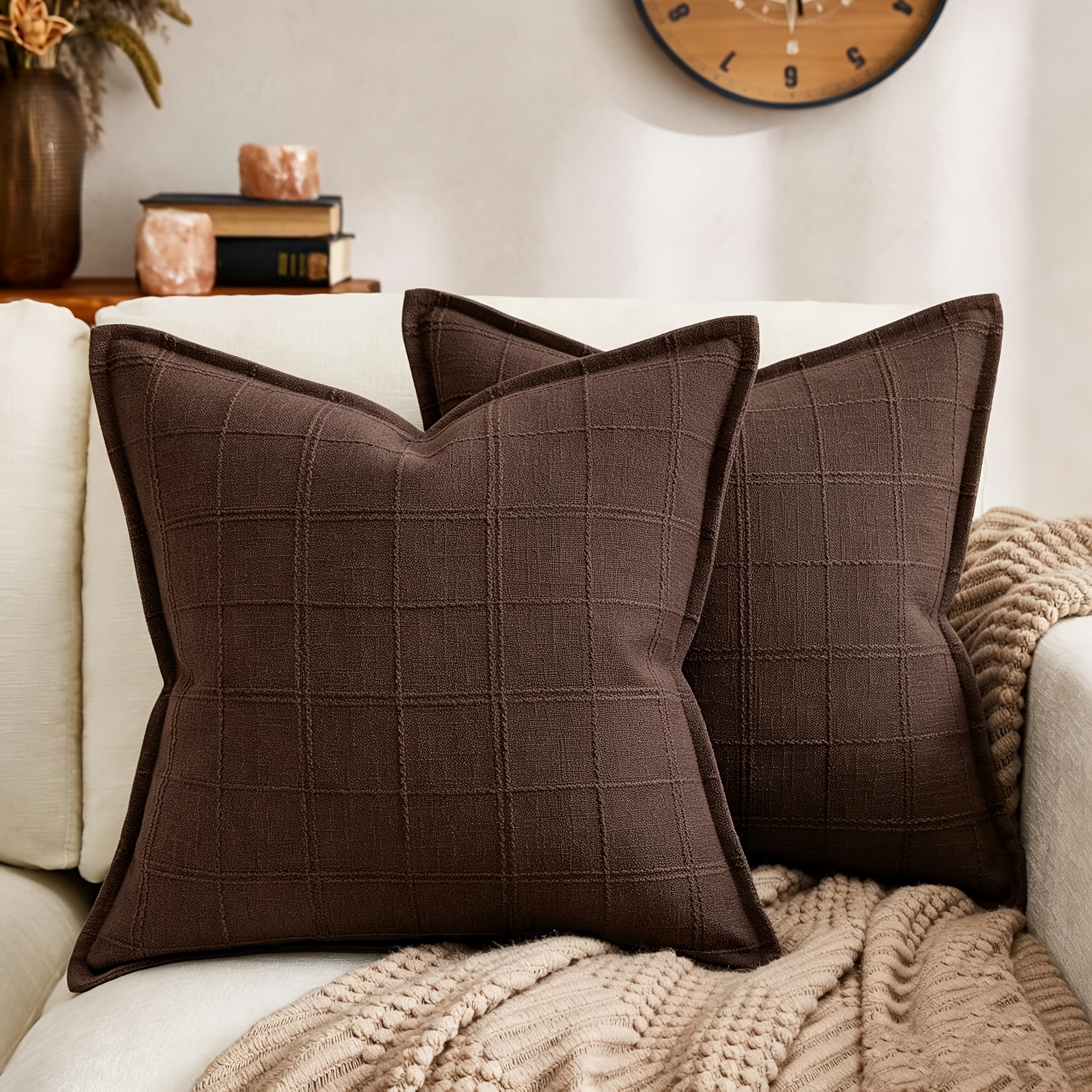 TEMU 2pcs Set, Wide Decorative Pillowcase, Style Waist Cushion Cover, Modern Bohemian Home Decoration, Suitable For Sofa Chair Sofa Bedroom Living