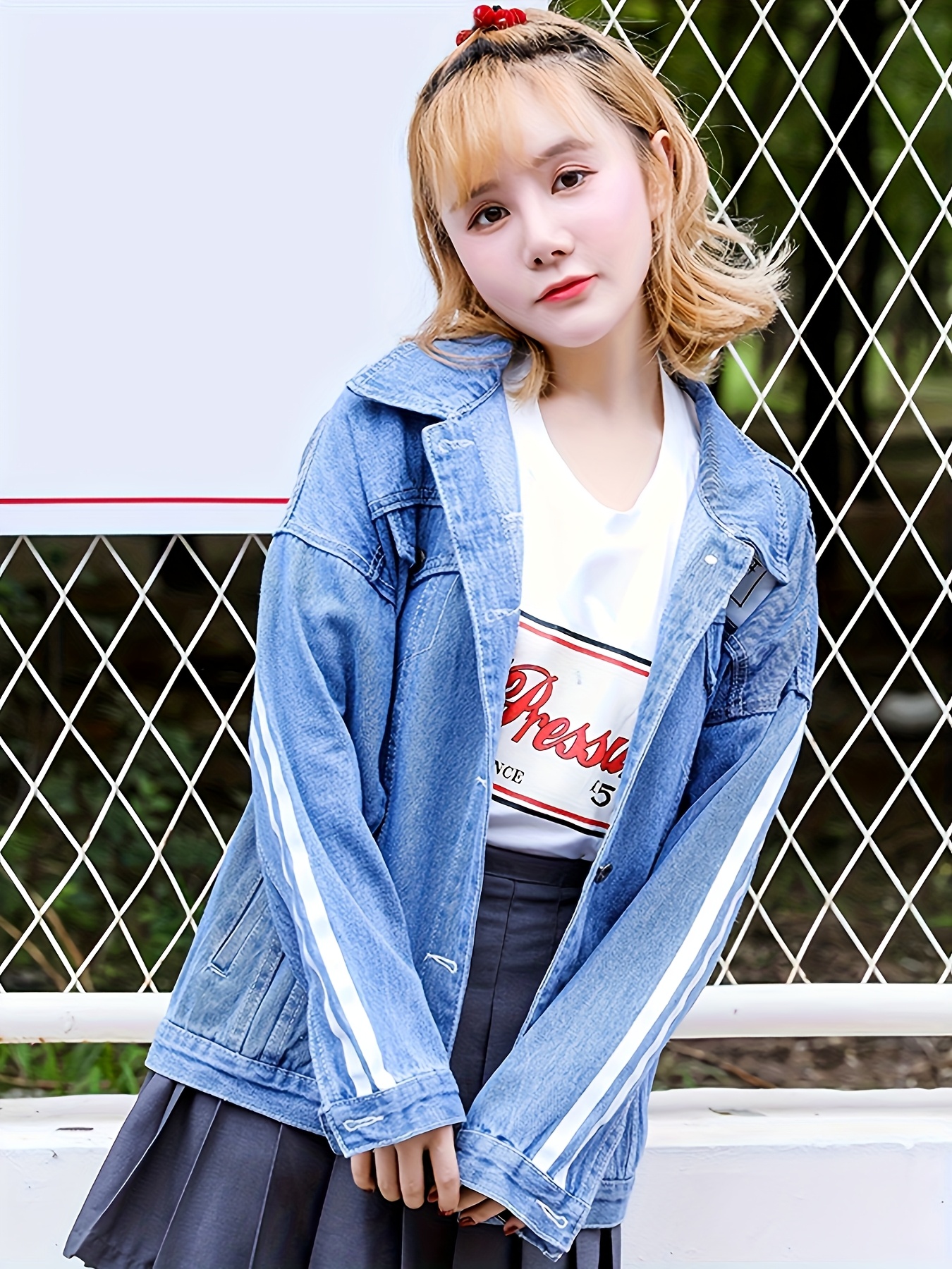 leichte damen fit imitations denimjacke frühling/sommer Temu Germany