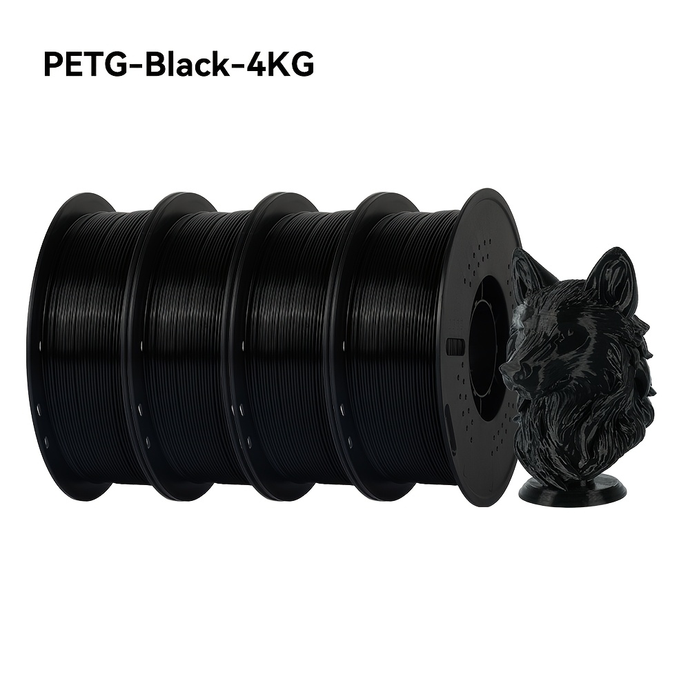 Kingroon Petg Filament 1.75mm 4kg, 3d Printing Material, Durability And High Accuracy, 4-pack (8.83 Lbs)