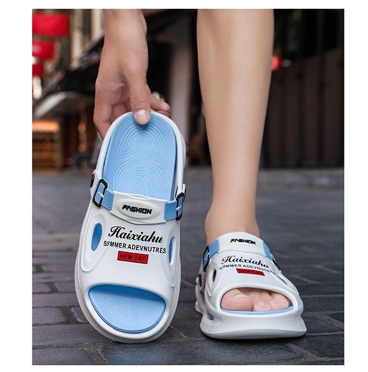 mens summer slip on slippers with anti slip eva thick sole dual purpose outdoor and casual beach sandals for driving Product details 9