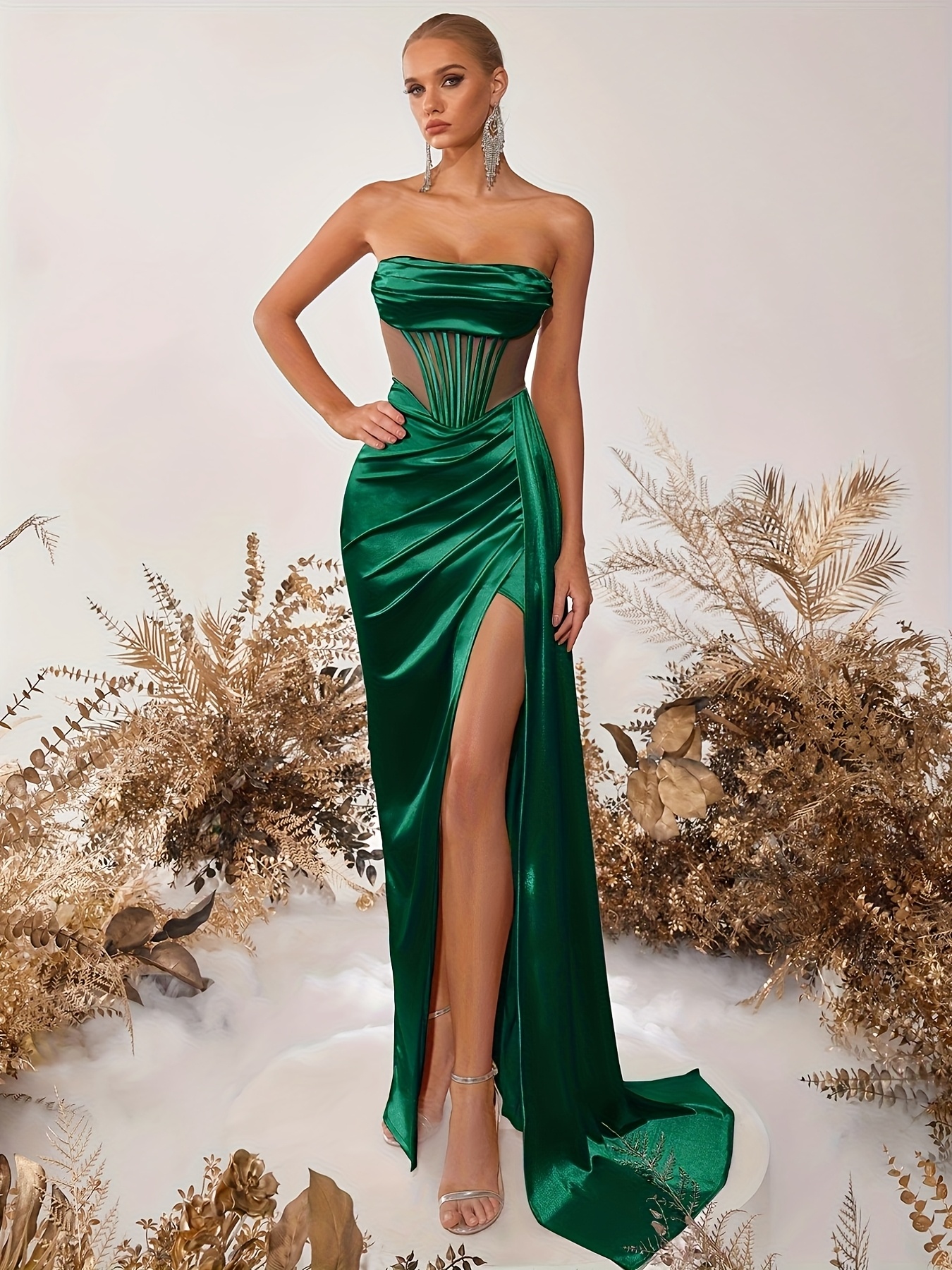 womens strapless formal party gown elegant evening dress - Temu Australia