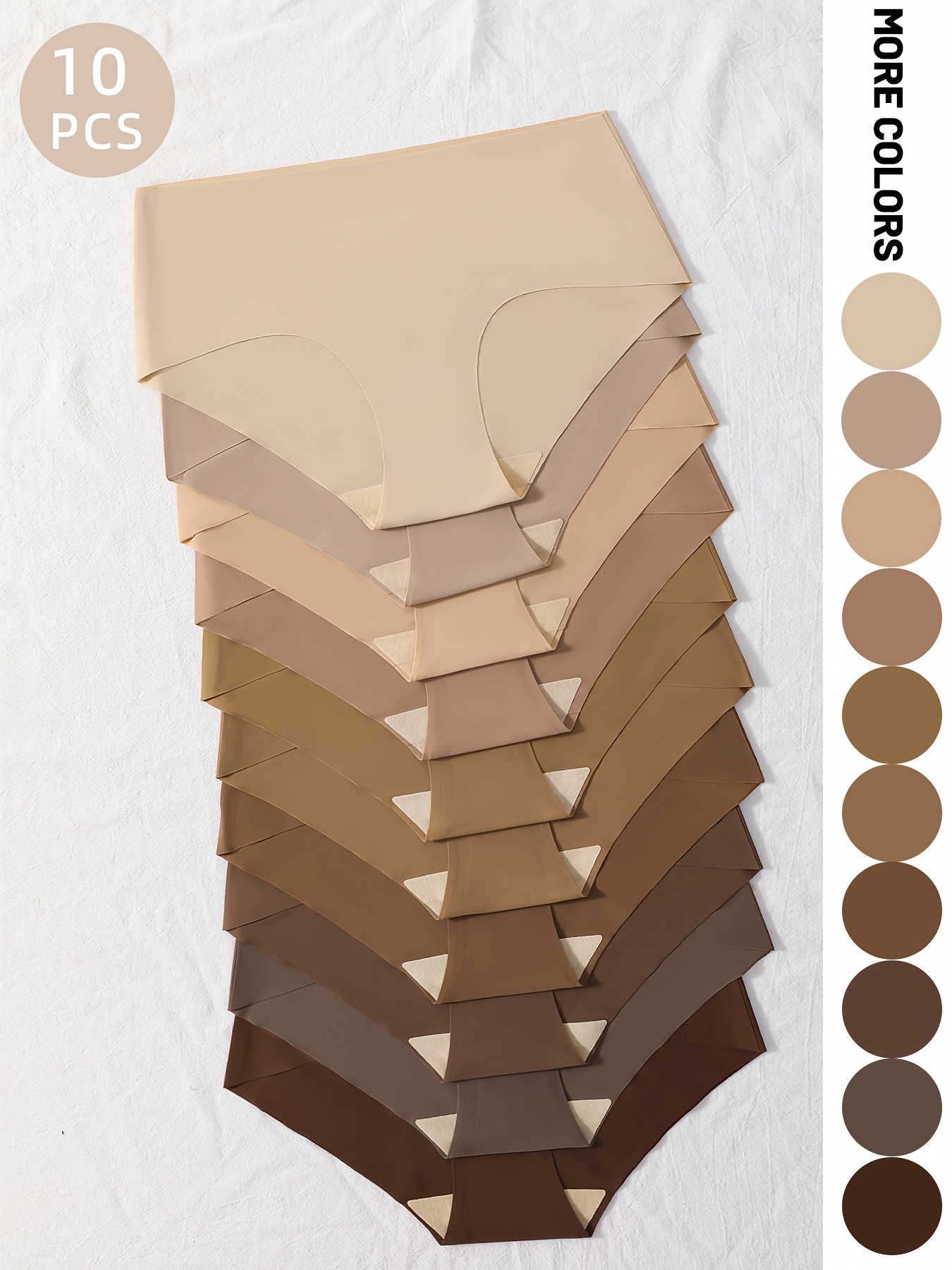 10 pack damunderkläder i enfärgade hipsterstil – mjuka och - Temu Sweden