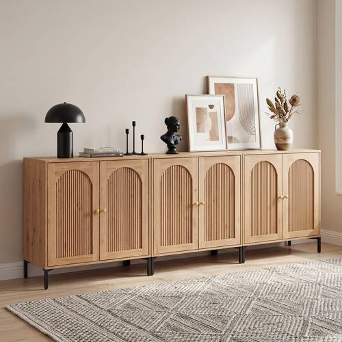 modern buffet cabinet with storage freestanding modular sideboard suitable for dining room kitchen adjustable shelves wood with cabinet for coffee bar or entertaining