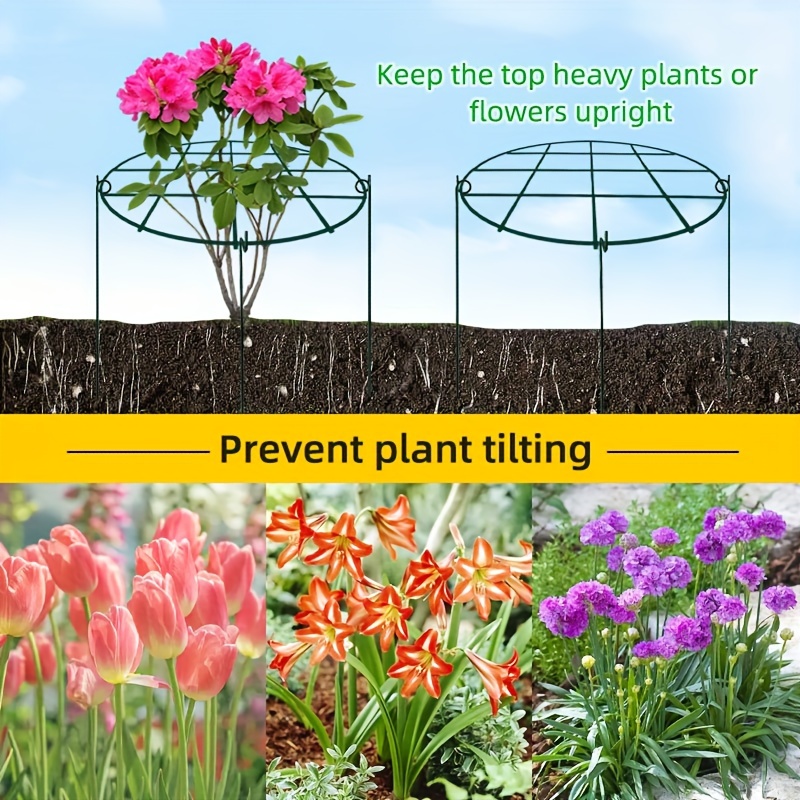 

2-piece Set Of Metal Through-type Plant Supports, Peony Cage And Support, Flower Stake Hoop Plant Support Ring, Outdoor Through-type Plant Support Ring Hoop Diameter 30cm High 41.5cm