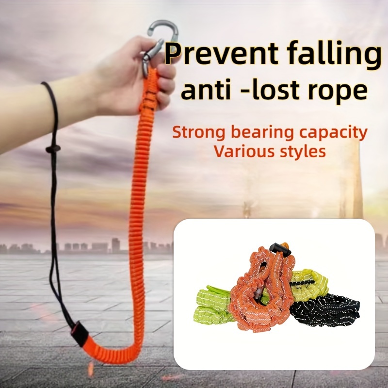 

1pc Heavy-duty Anti-slip Nylon Rope With Carabiner - Safety Lanyard In Vibrant Colors For Camping, Hiking & Fishing, Prevents , Camping Accessories