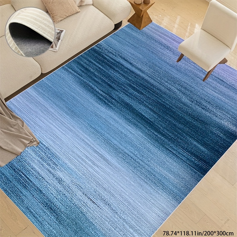 

Blue Shag Rug For Living Room Bedroom, Moroccan Fluffy Rug, Indoor Rugs, Room Bedside Decor, Memory Foam Soft Shag Rug For Office