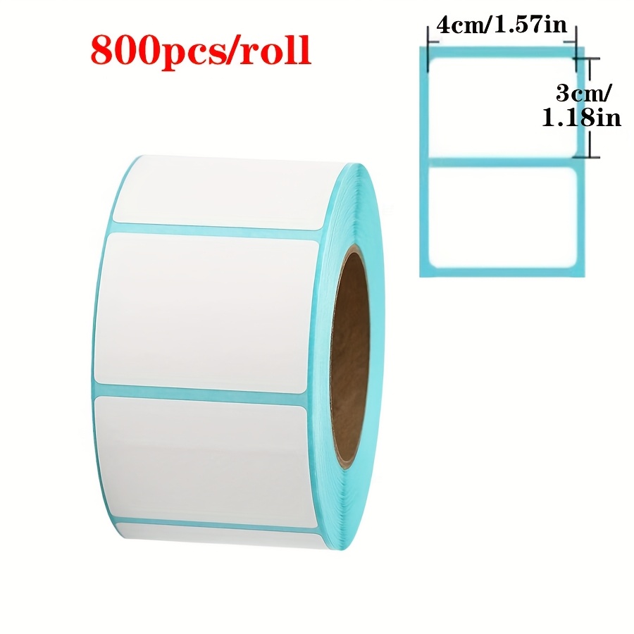 800 Sheets/roll Self-adhesive Label Stickers, 4*3cm Thermal Label Stickers For Office, Kitchen, Printer, Supermarket Tag Labels