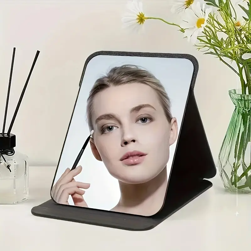 opvouwbare make-up spiegel, draagbare bureauspiegel voor vrouwen, studenten, klaslokaal, studentenhuis, hd tafelcosmetische spiegel, make-up vanity spiegel, details 0