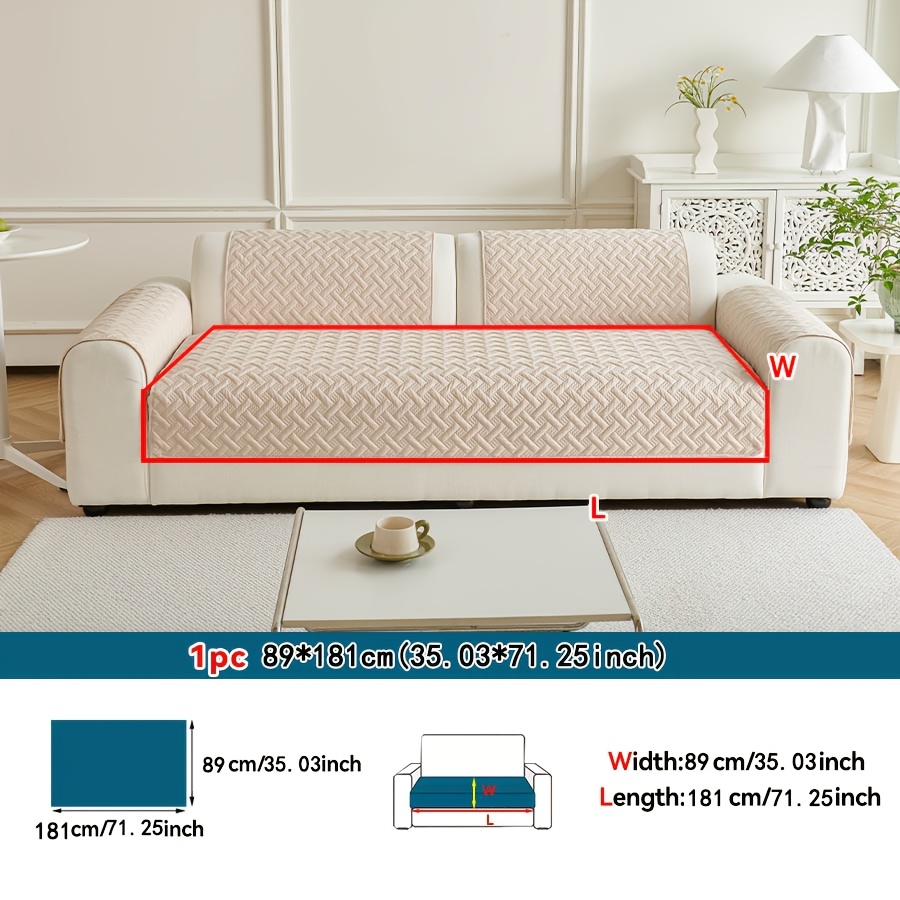 TEMU 1pc Solid Color Sofa Cushion, Pet-scratch Resistant Sofa Protector Pad, Pet-friendly Sofa Cover Cushion, Bedroom Office Living Room Furniture